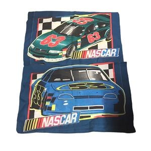 Vintage Dan River Made in USA NASCAR Pillow Cases GUC